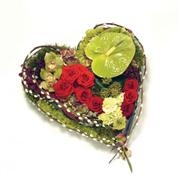 Tropical Based Heart Red &amp; Green