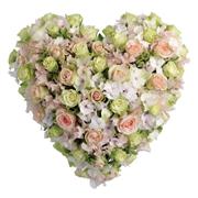 Soft Rose and Hydrangea Heart