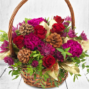 Festive Burgundy Basket